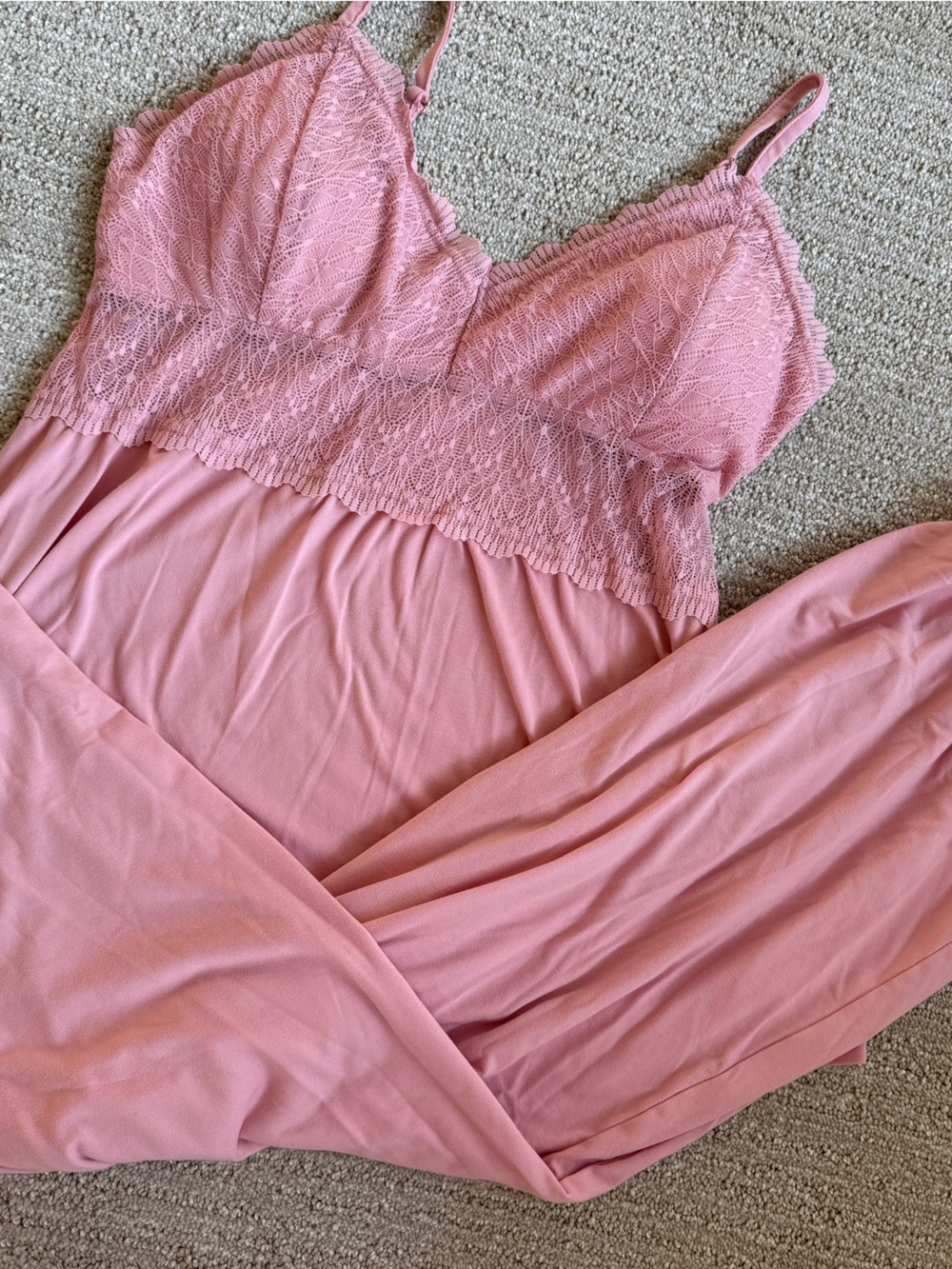 BCBG Lace-Trim Pink Sleep Chemise - Women's Intimates